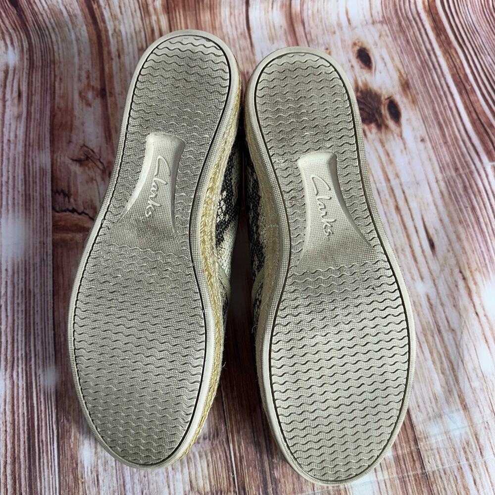 Clarks AZELLA MAJOR Womens Size 9.5 M Snakeskin Espadrille Loafers Flats Shoes - Picture 8 of 10